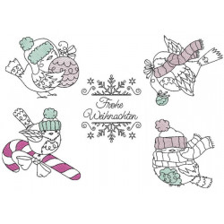 Stickserie - Winter Vögelchen